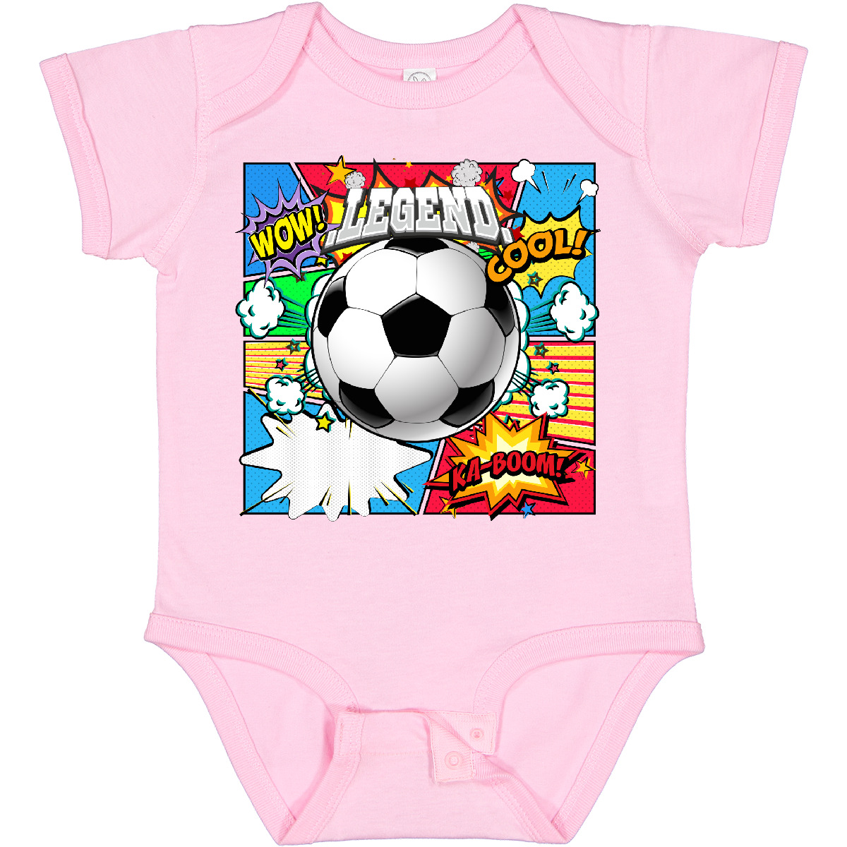 Inktastic Soccer Superhero Baby Bodysuit Comic Book Super One-piece Infant