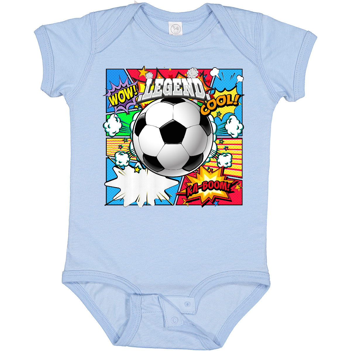 Inktastic Soccer Superhero Baby Bodysuit Comic Book Super One-piece Infant