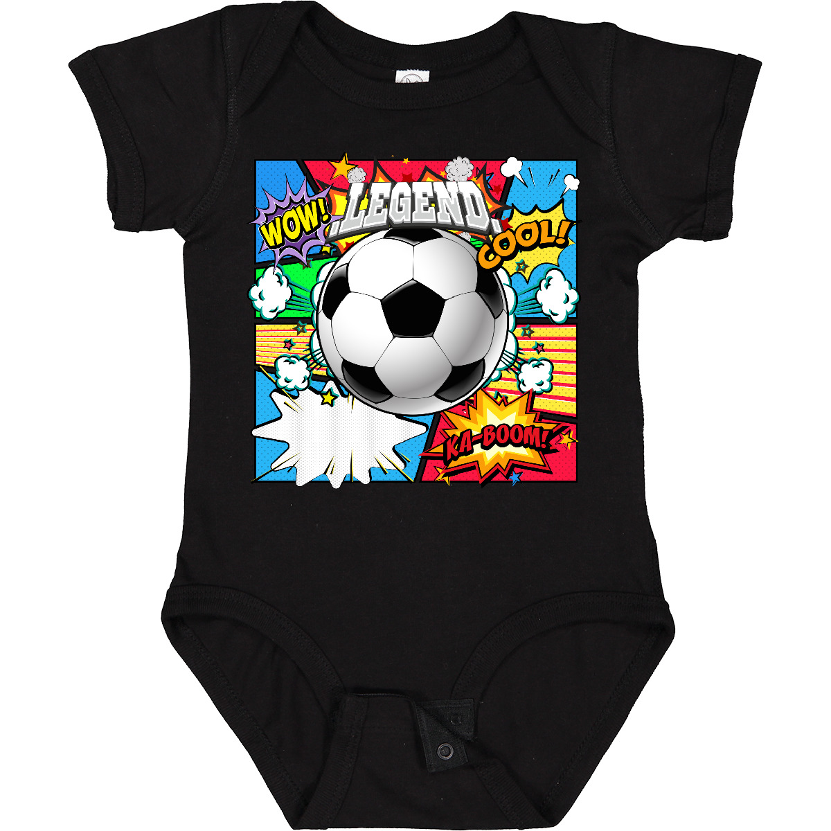 Inktastic Soccer Superhero Baby Bodysuit Comic Book Super One-piece Infant