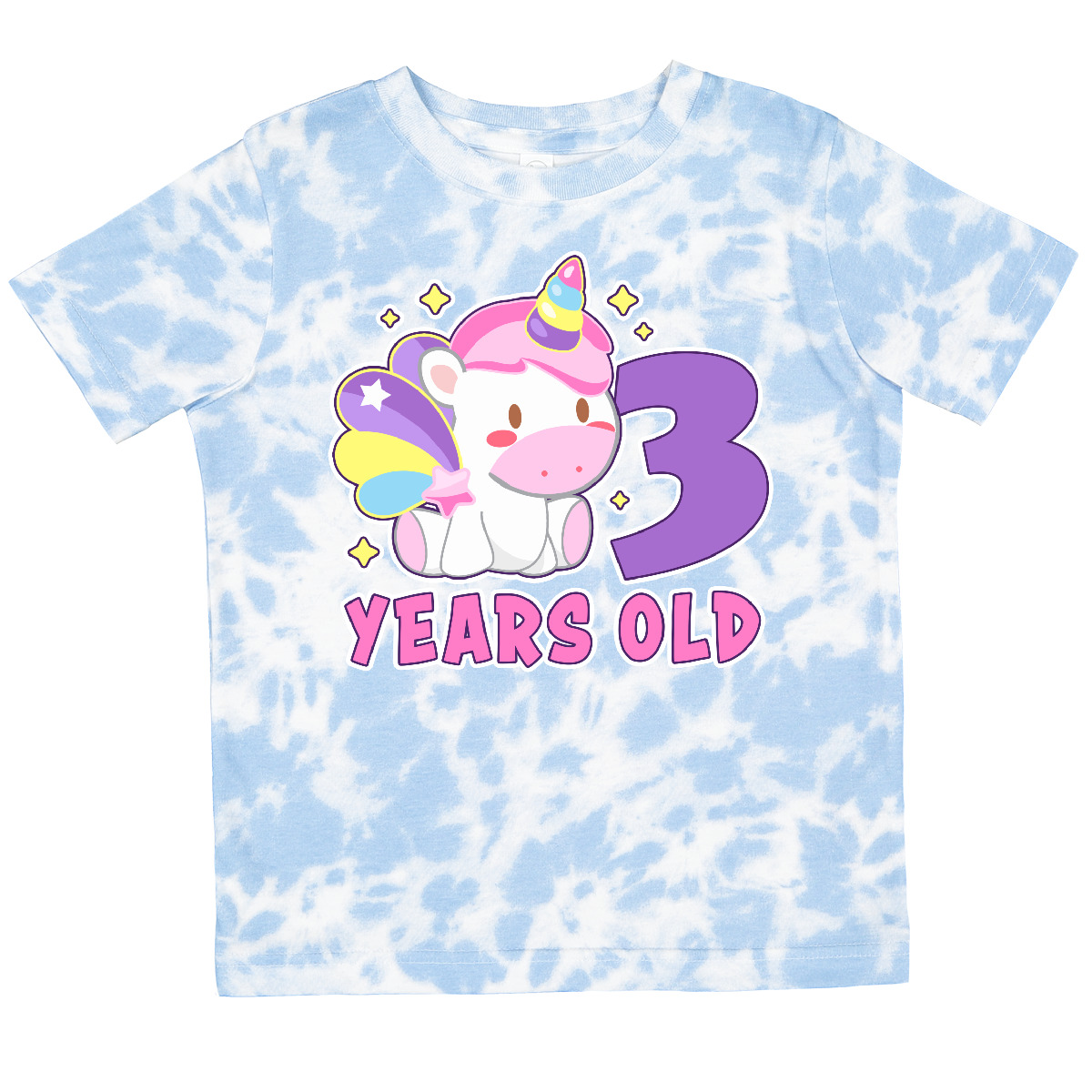 Inktastic 3 Years Old With Cute Unicorn Birthday Toddler T-Shirt Birthdays Three - Picture 8 of 10