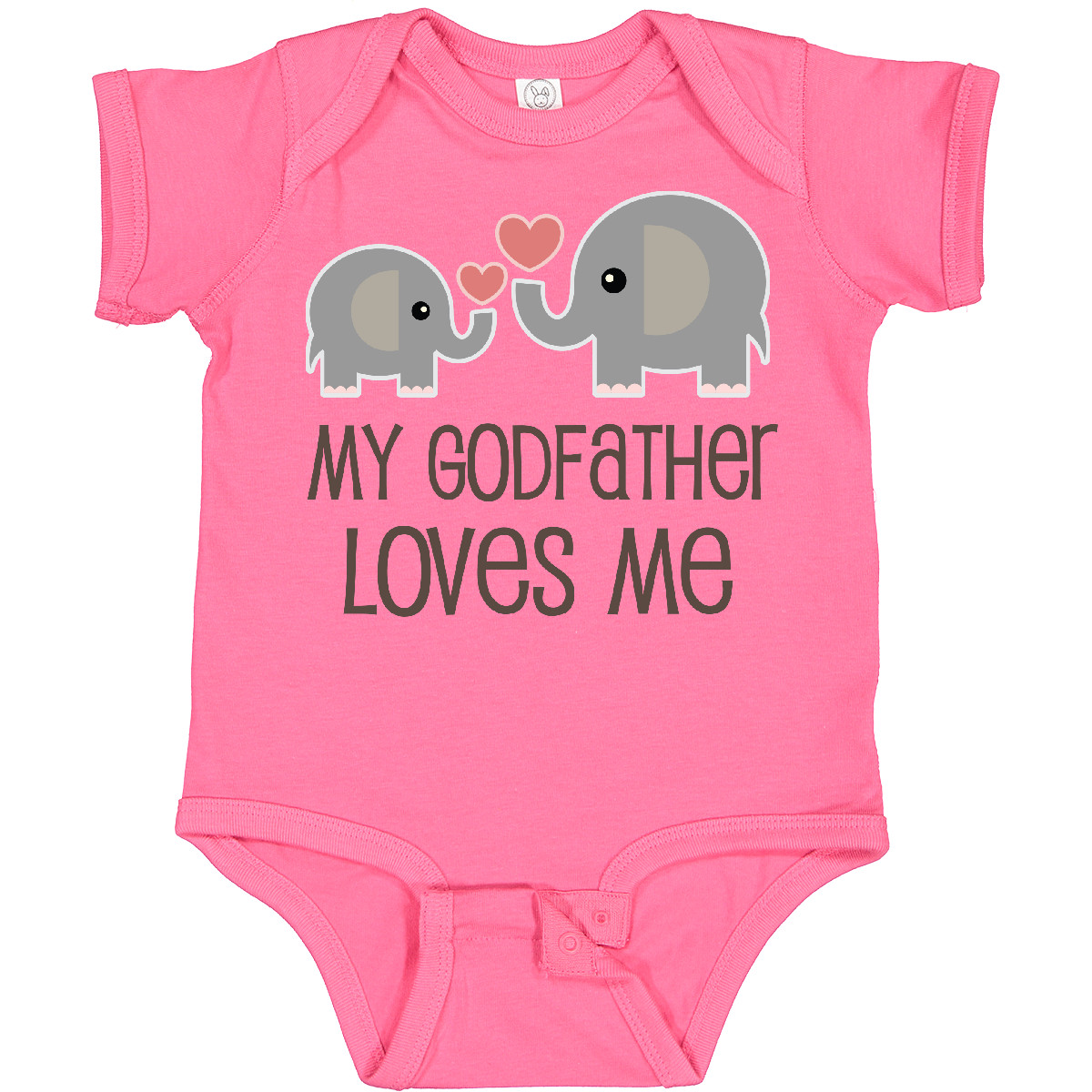 Inktastic My Godfather Loves Me Godson Baby Bodysuit Elephant Childs Boys Girls - Picture 8 of 17