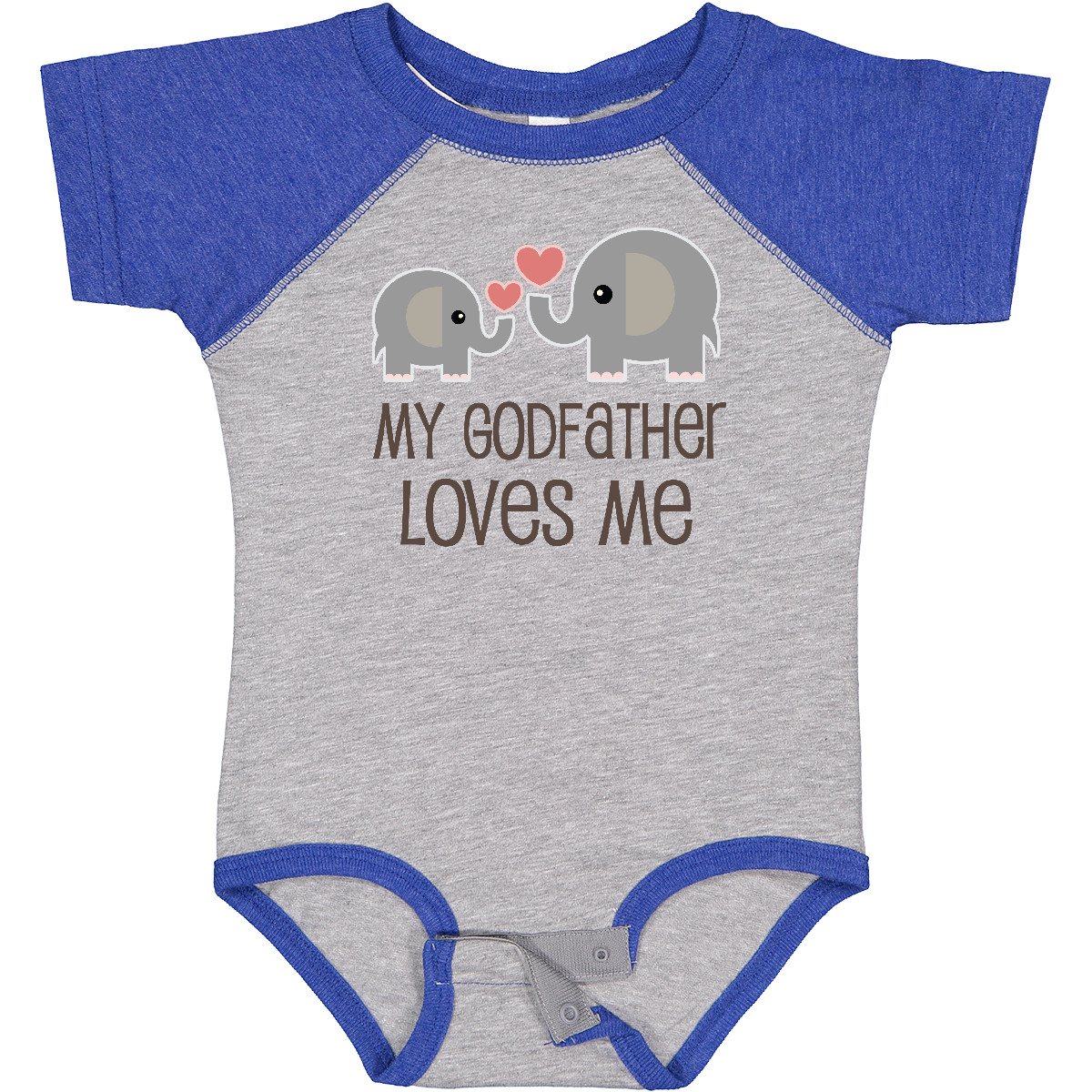 Inktastic My Godfather Loves Me Godson Baby Bodysuit Elephant Childs Boys Girls - Picture 7 of 17