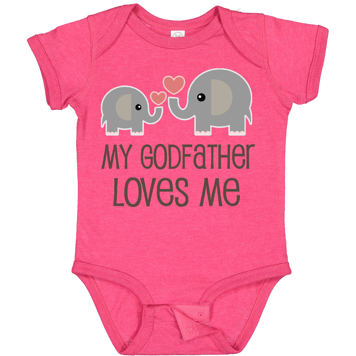 Inktastic My Godfather Loves Me Godson Baby Bodysuit Elephant Childs Boys Girls - Picture 16 of 17