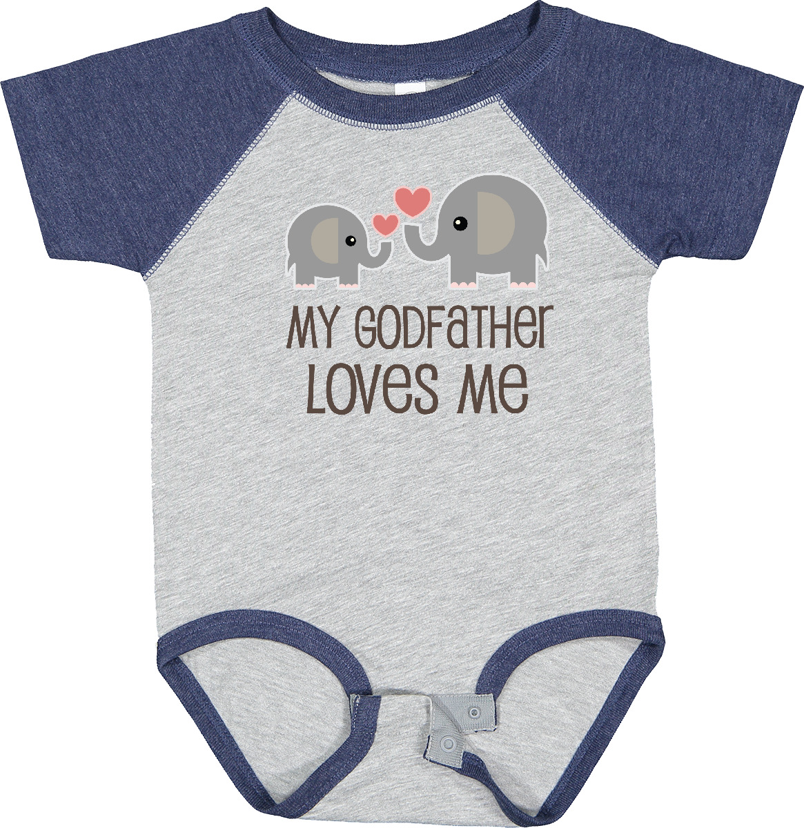 Inktastic My Godfather Loves Me Godson Baby Bodysuit Elephant Childs Boys Girls - Picture 6 of 17