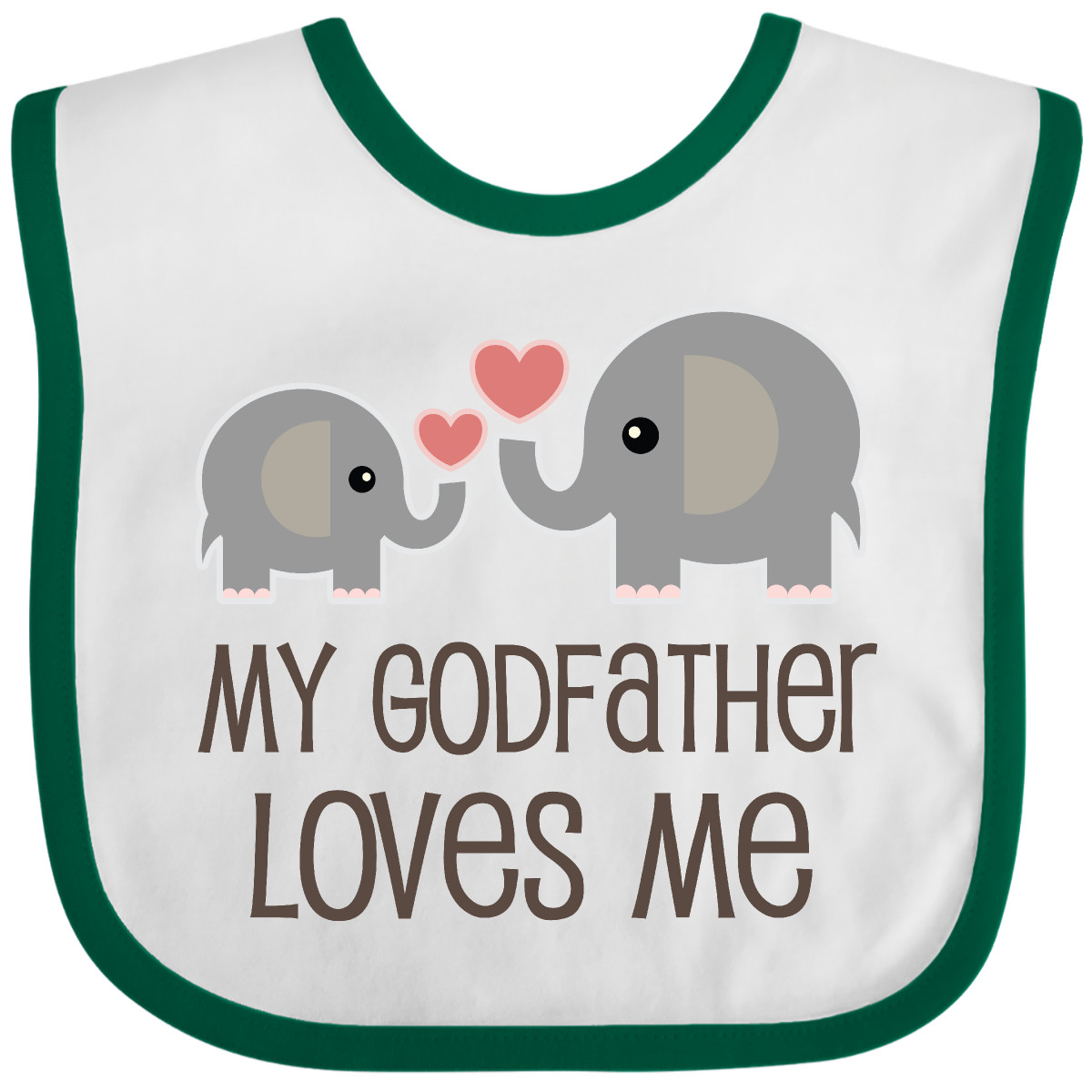 Inktastic My Godfather Loves Me Godson Baby Bib Elephant Childs Boys Girls Cute - Picture 14 of 16