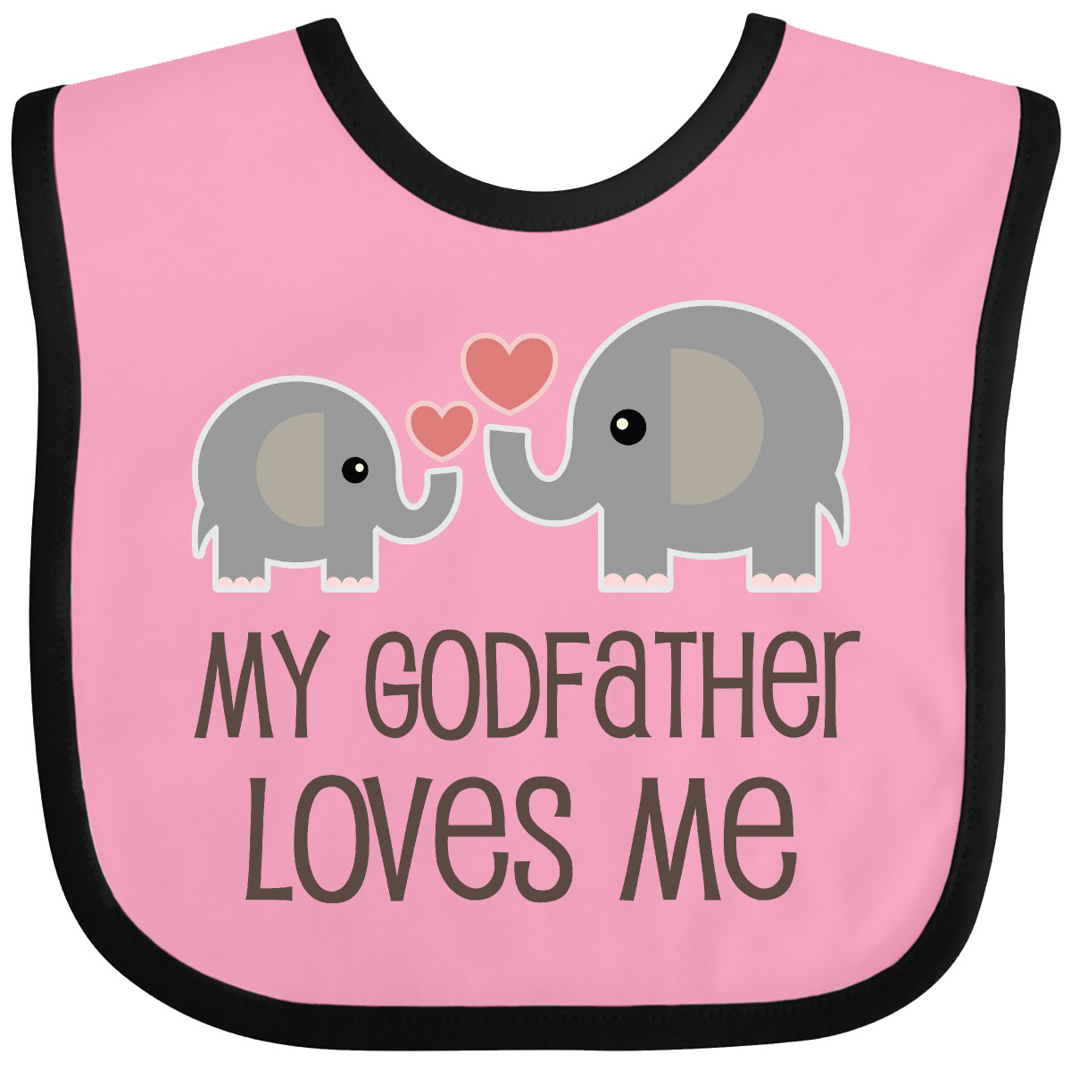 Inktastic My Godfather Loves Me Godson Baby Bib Elephant Childs Boys Girls Cute - Picture 10 of 16