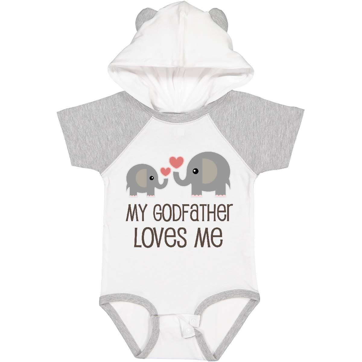Inktastic My Godfather Loves Me Godson Baby Bodysuit Elephant Childs Boys Girls - Picture 17 of 17