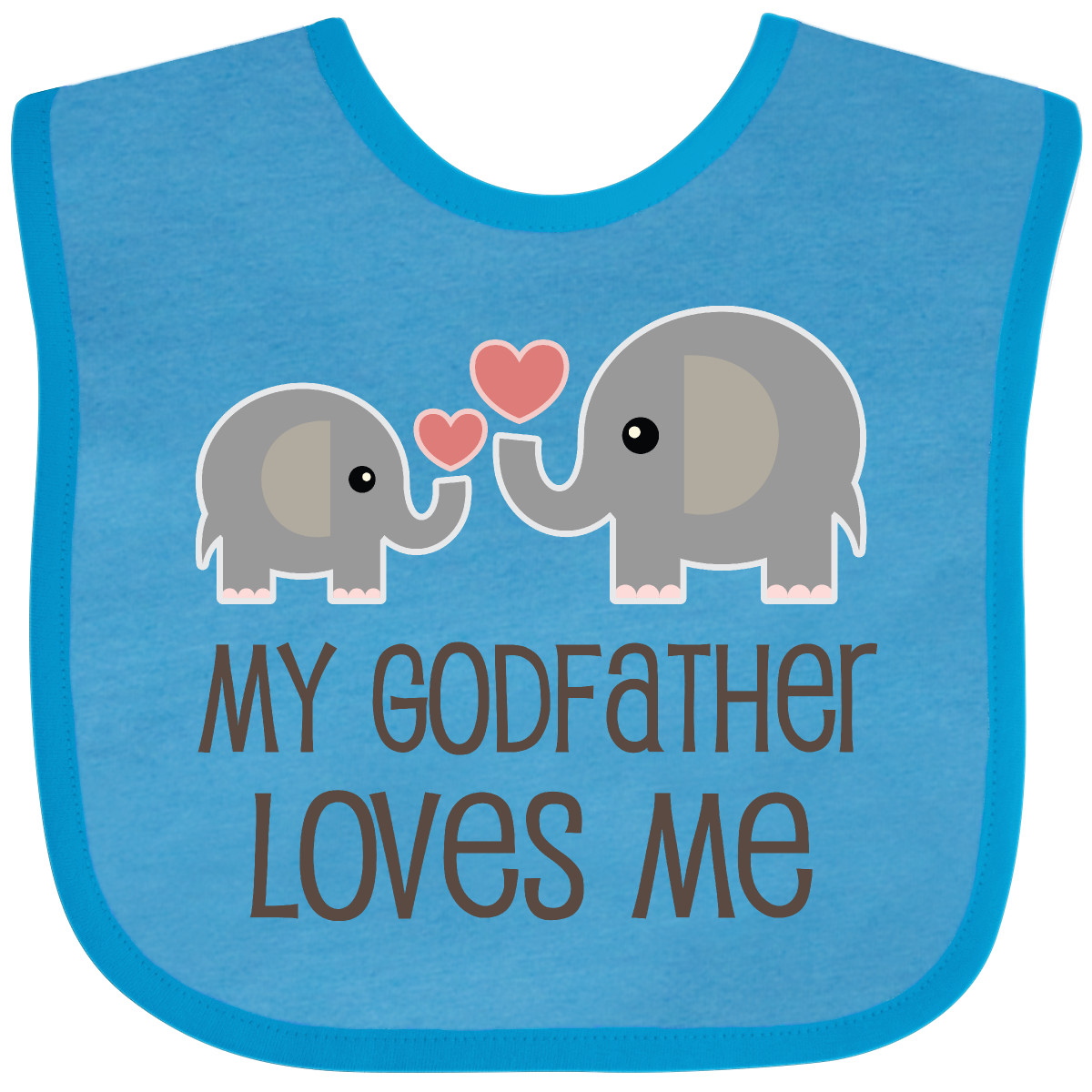 Inktastic My Godfather Loves Me Godson Baby Bib Elephant Childs Boys Girls Cute - Picture 12 of 16