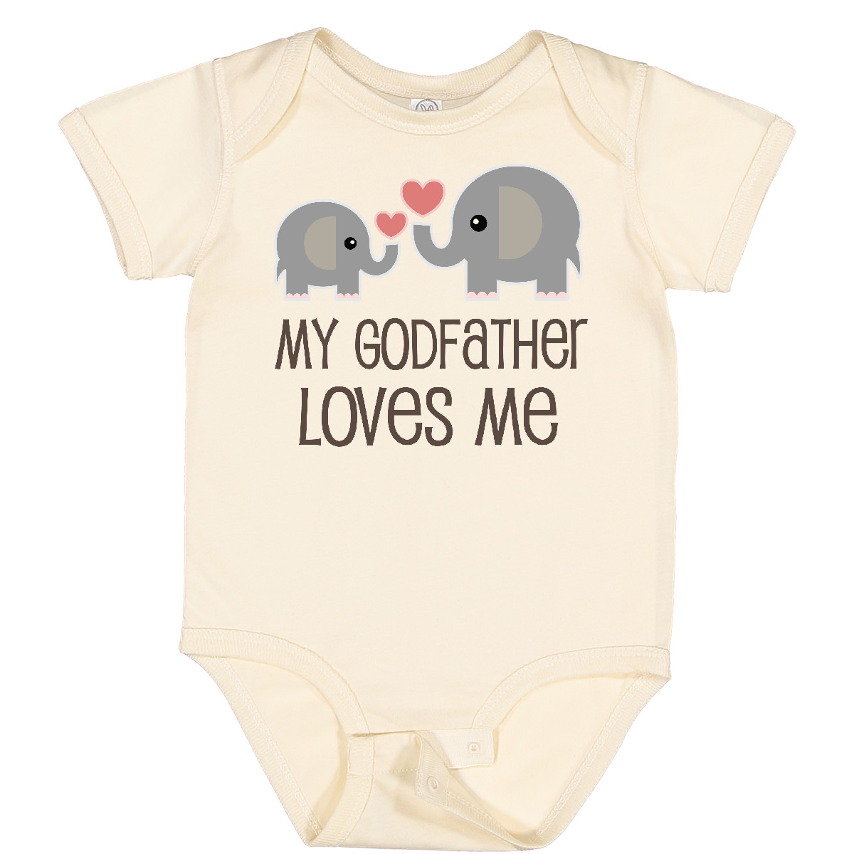 Inktastic My Godfather Loves Me Godson Baby Bodysuit Elephant Childs Boys Girls - Picture 11 of 17