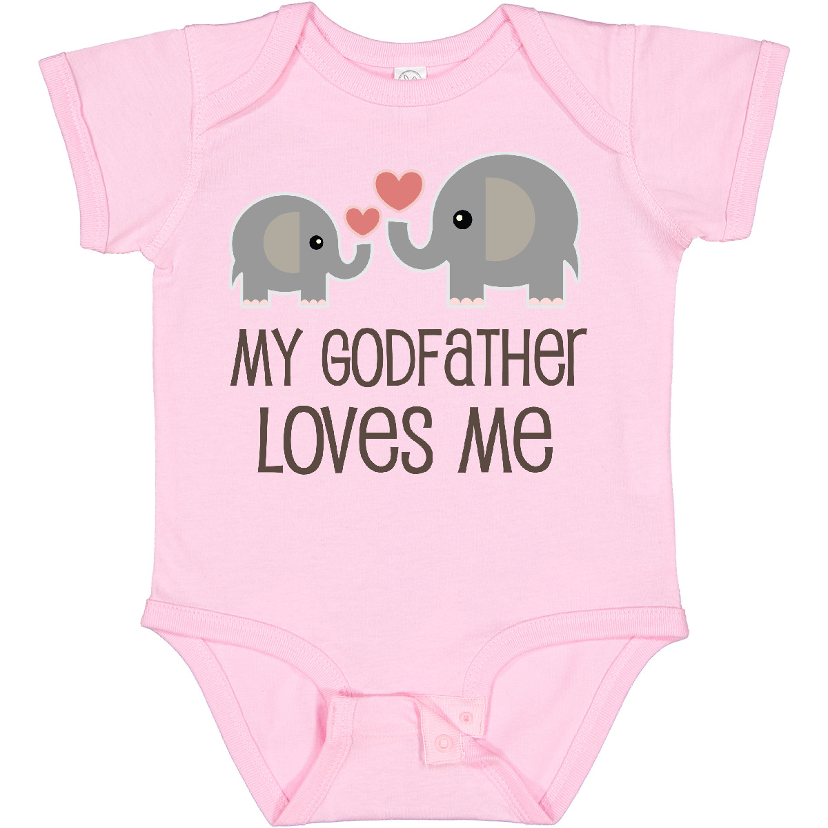 Inktastic My Godfather Loves Me Godson Baby Bodysuit Elephant Childs Boys Girls - Picture 12 of 17