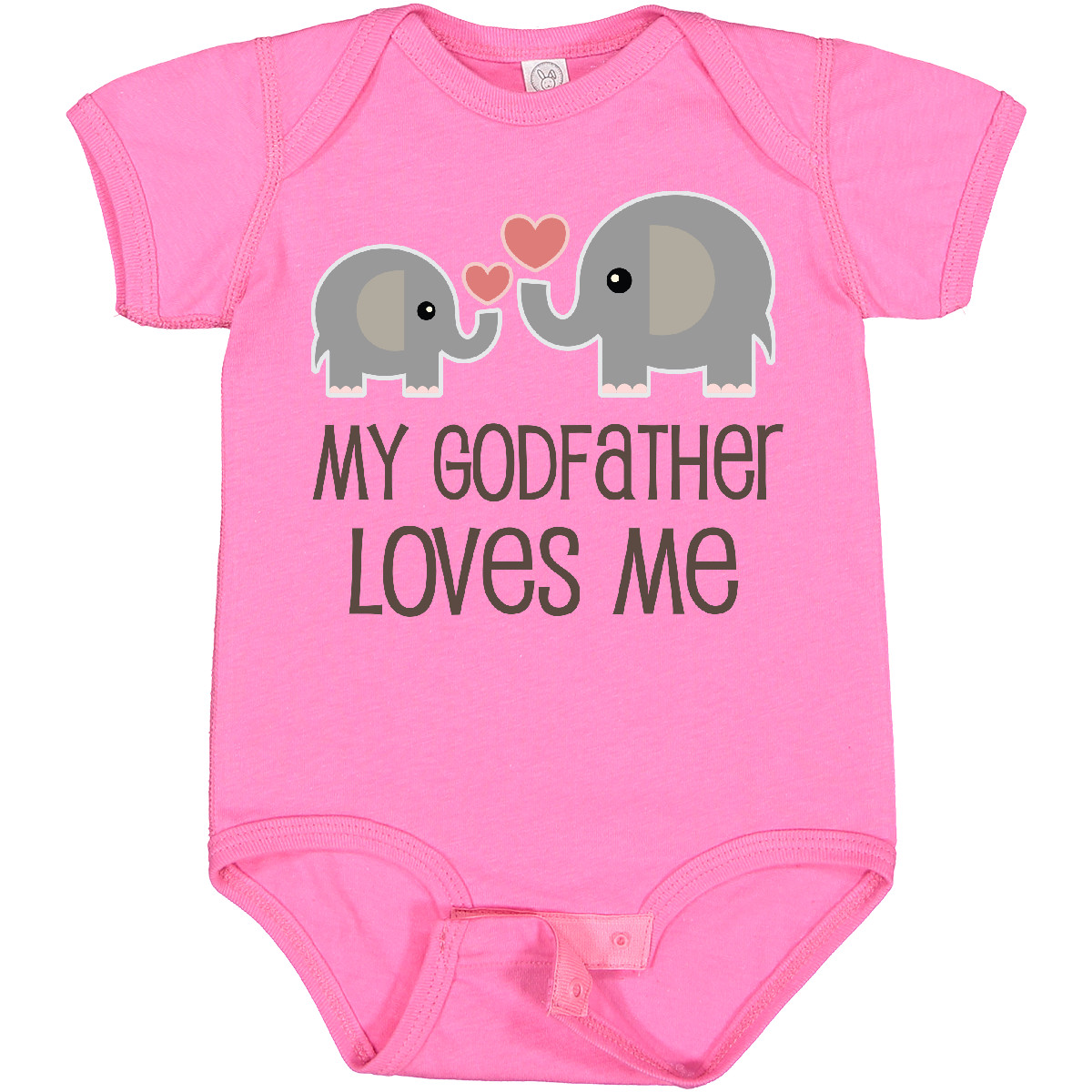 Inktastic My Godfather Loves Me Godson Baby Bodysuit Elephant Childs Boys Girls - Picture 13 of 17