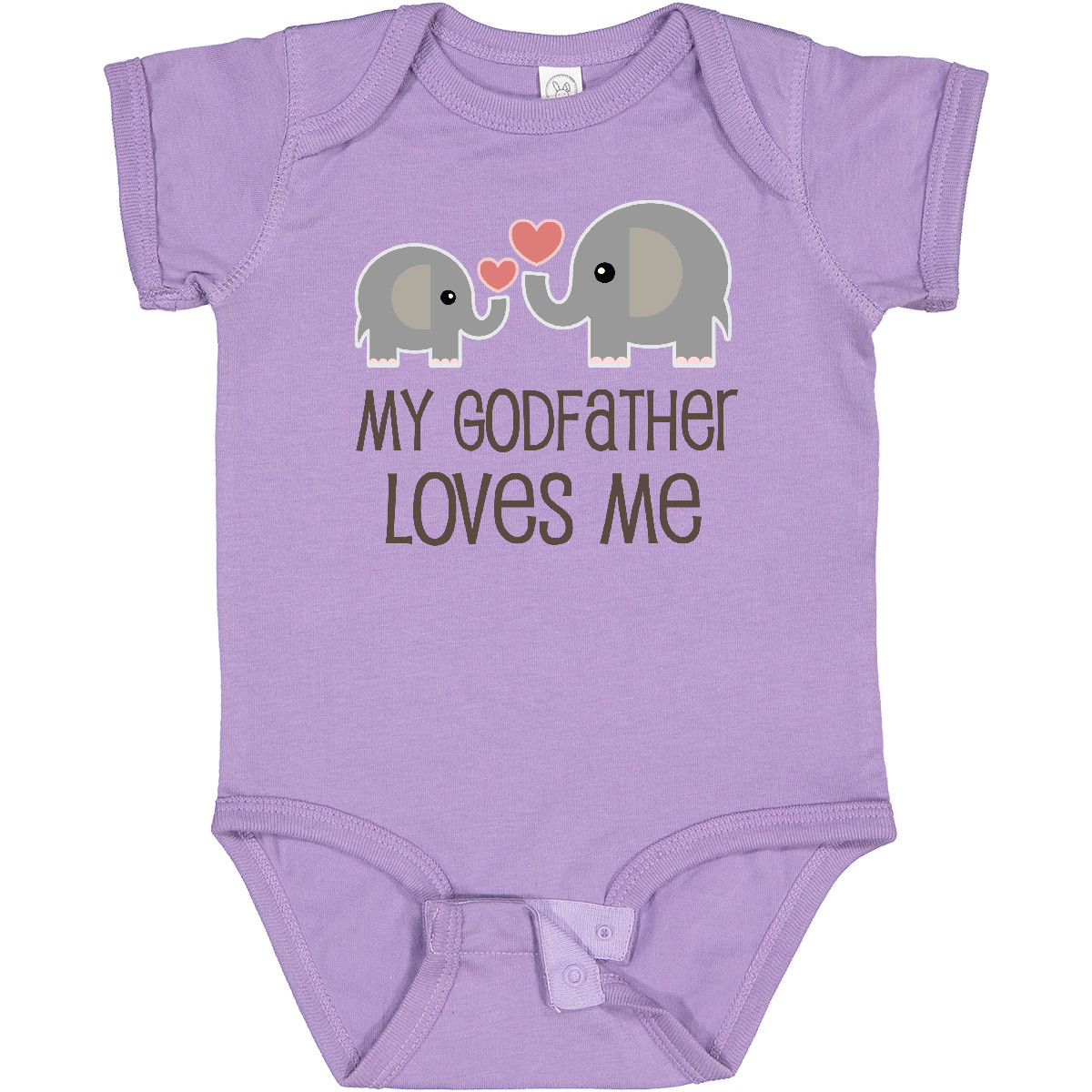 Inktastic My Godfather Loves Me Godson Baby Bodysuit Elephant Childs Boys Girls - Picture 9 of 17