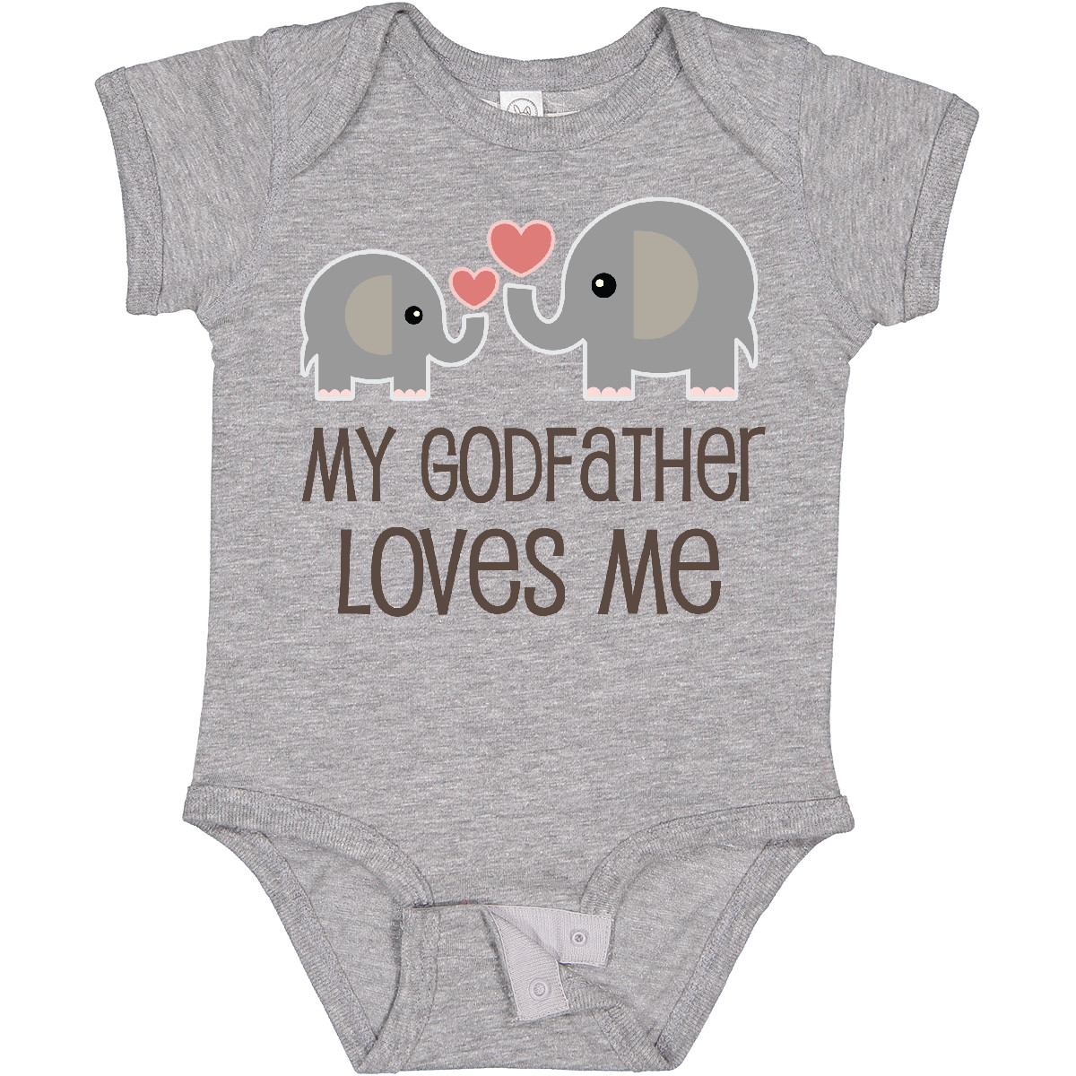Inktastic My Godfather Loves Me Godson Baby Bodysuit Elephant Childs Boys Girls - Picture 4 of 17