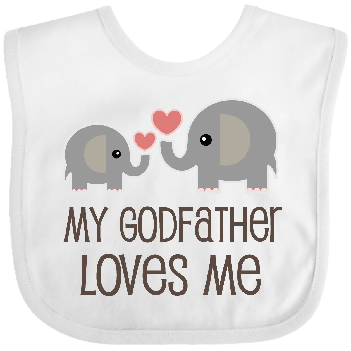 Inktastic My Godfather Loves Me Godson Baby Bib Elephant Childs Boys Girls Cute - Picture 13 of 16