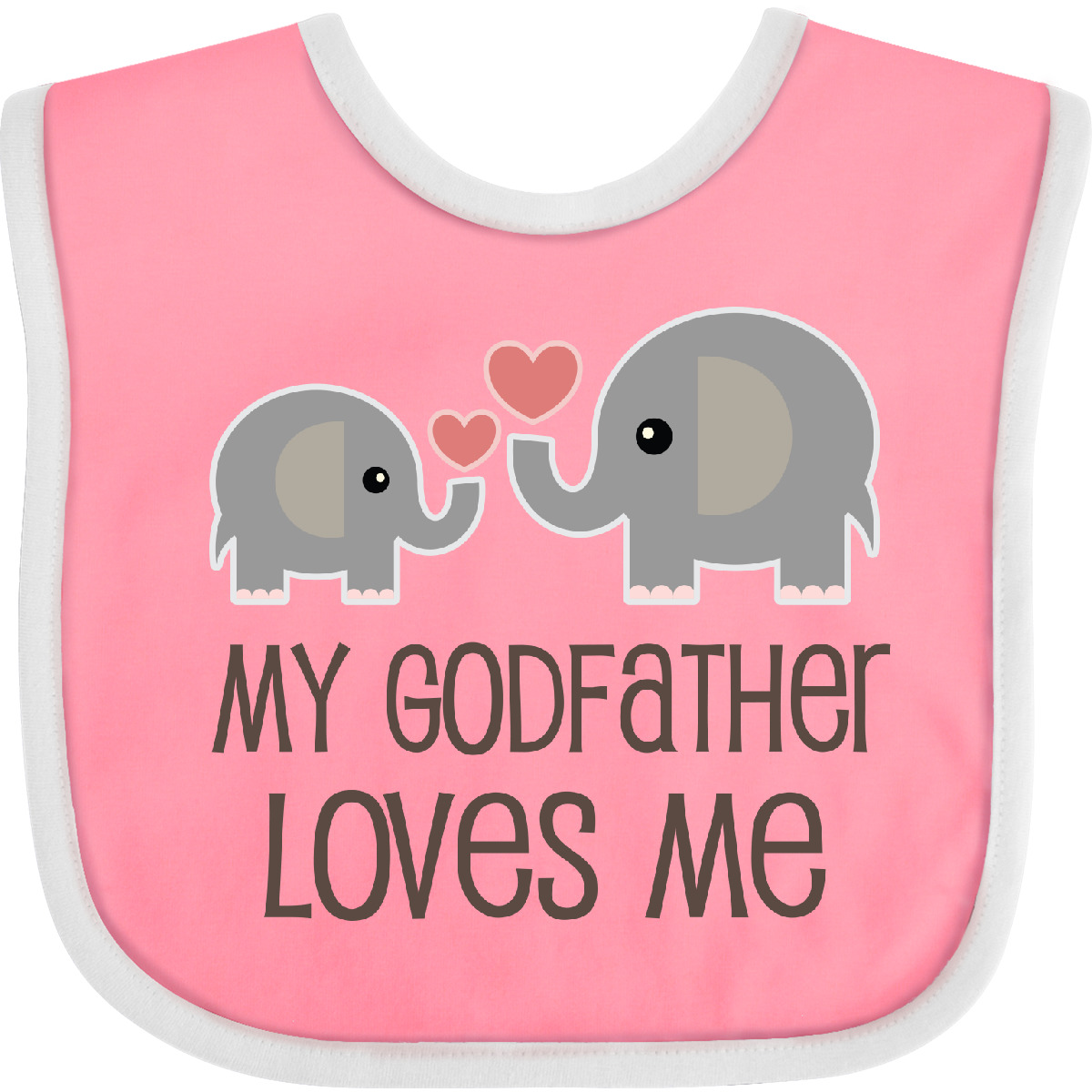 Inktastic My Godfather Loves Me Godson Baby Bib Elephant Childs Boys Girls Cute - Picture 11 of 16