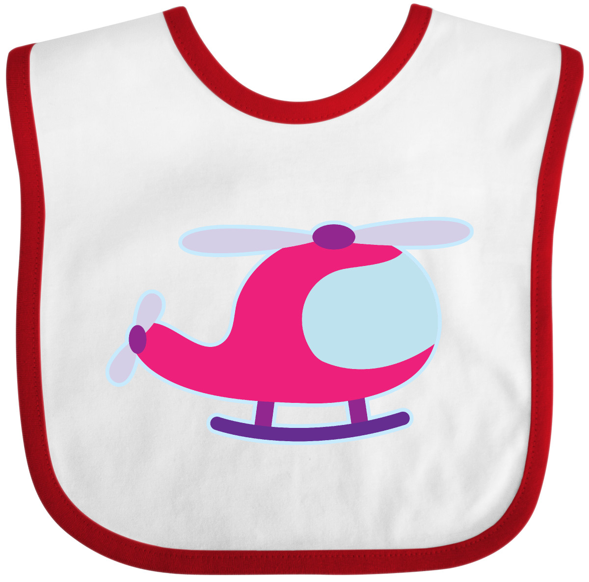 Inktastic Helicopter Pink Girls Baby Bib Copter Whirlybird Childs Cute Clothing - 第 9/9 張圖片