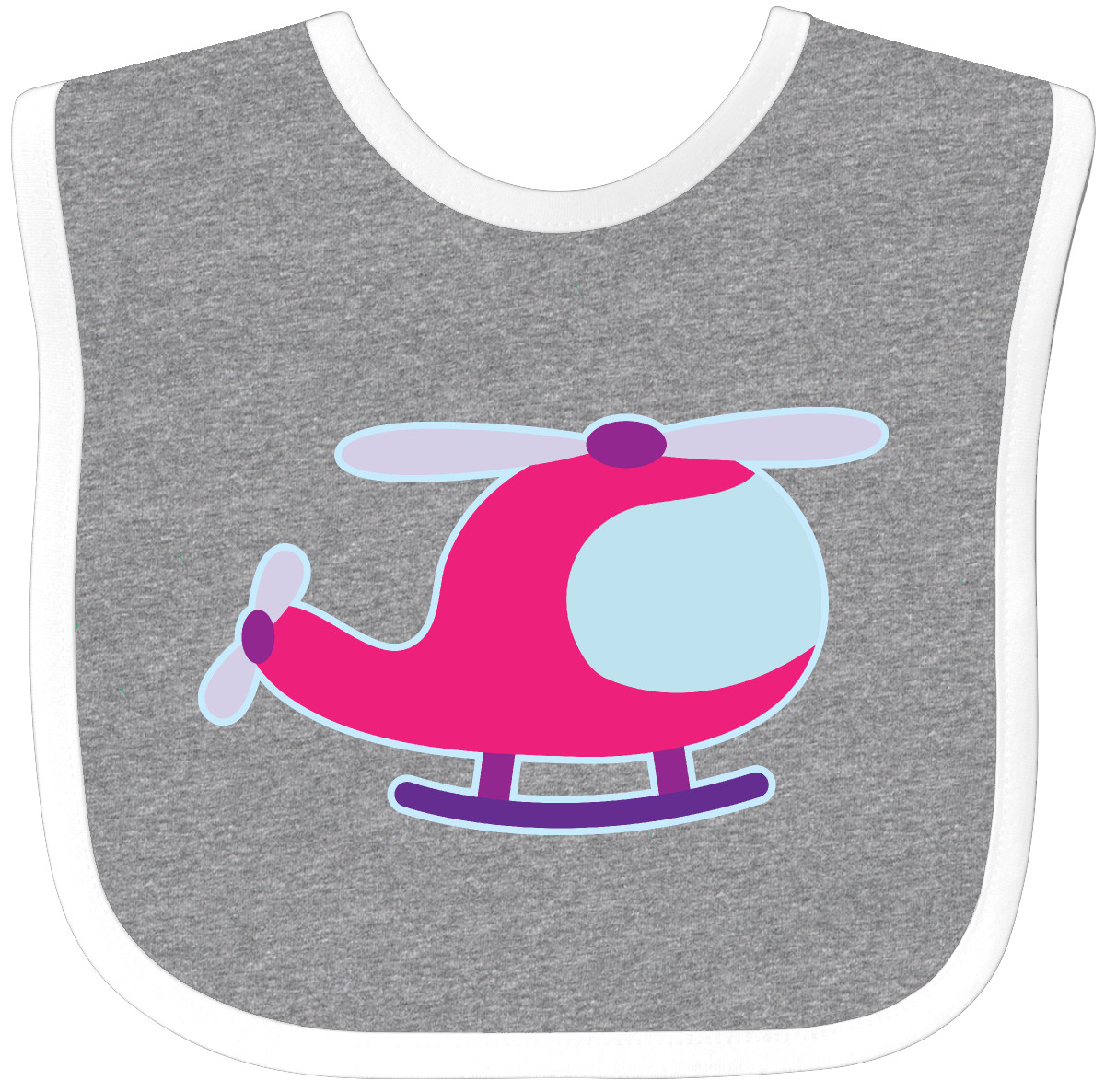 Inktastic Helicopter Pink Girls Baby Bib Copter Whirlybird Childs Cute Clothing - 第 2/9 張圖片