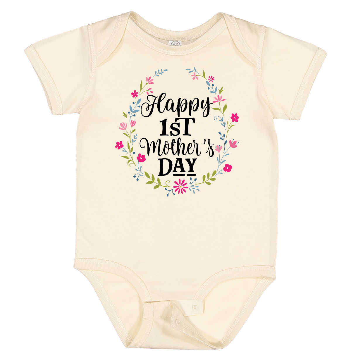Inktastic Happy 1st Mothers Day Outfit Girls Baby Bodysuit Babys First Flowered - Picture 7 of 8