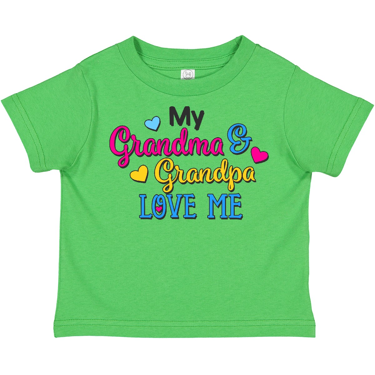 Inktastic My Grandma And Grandpa Love Me With Hearts Toddler T-Shirt Family Cute - Picture 2 of 7