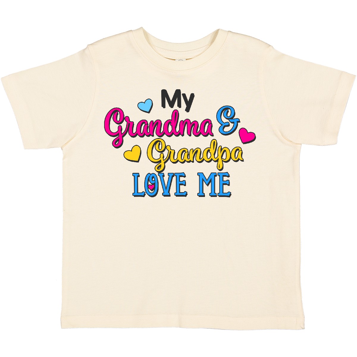 Inktastic My Grandma And Grandpa Love Me With Hearts Toddler T-Shirt Family Cute - Picture 4 of 7