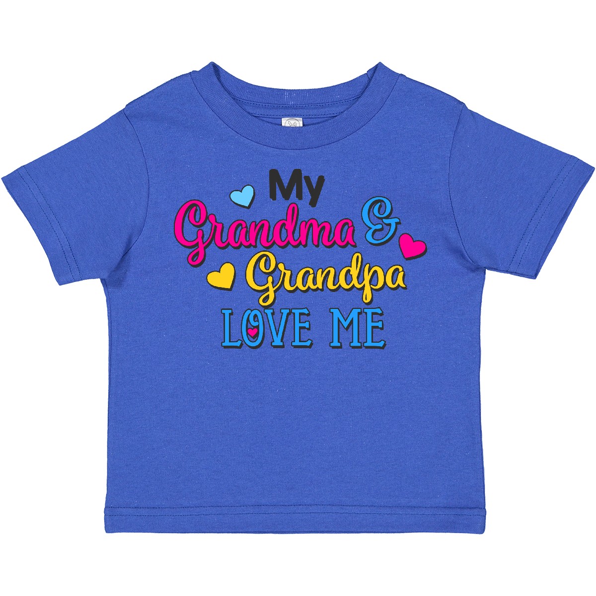 Inktastic My Grandma And Grandpa Love Me With Hearts Toddler T-Shirt Family Cute - Picture 5 of 7