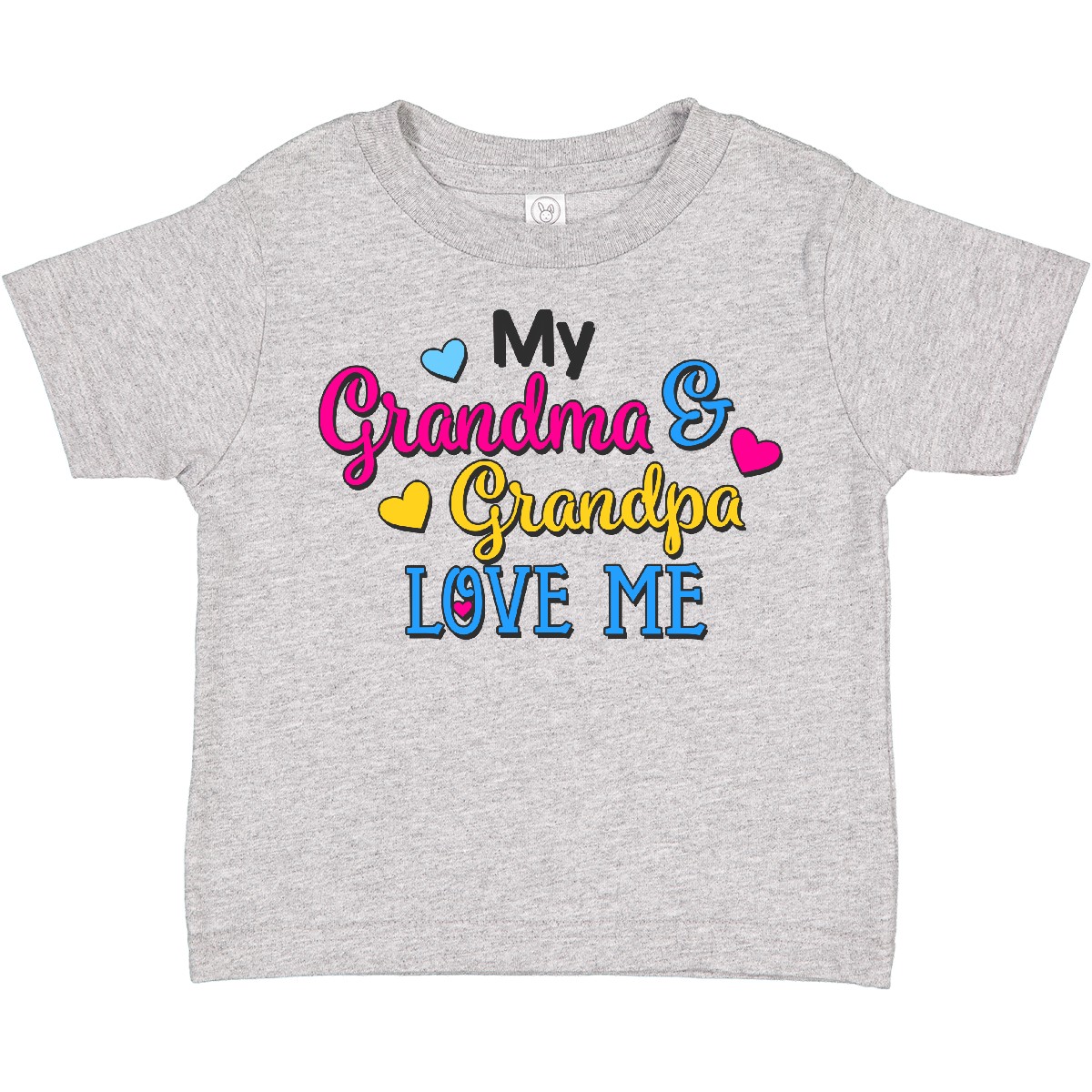 Inktastic My Grandma And Grandpa Love Me With Hearts Toddler T-Shirt Family Cute - Picture 3 of 7