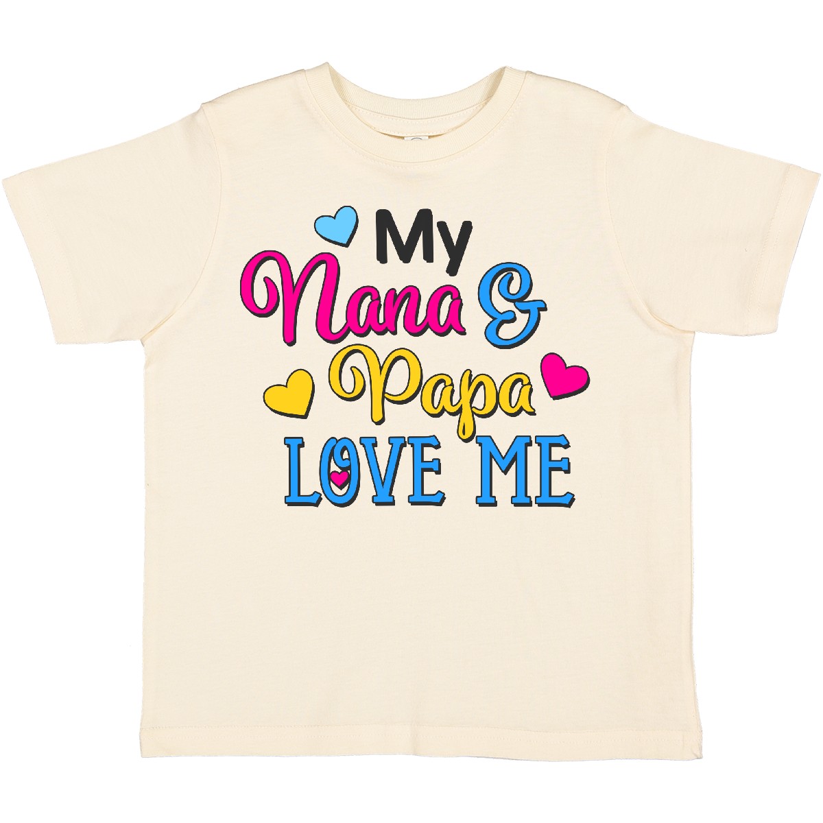 Inktastic My Nana And Papa Love Me With Hearts Toddler T-Shirt Family Cute Child - Picture 7 of 11