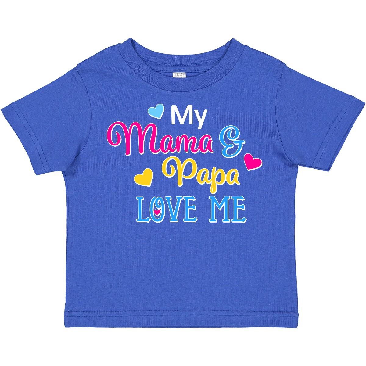Inktastic My Mama And Papa Love Me With Hearts Toddler T-Shirt Family Cute Kid - Picture 4 of 5