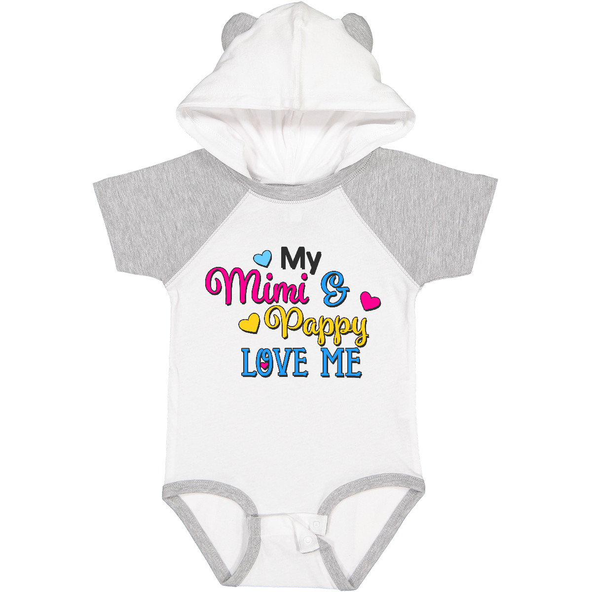 Inktastic My Mimi And Pappy Love Me With Hearts Baby Body Familie süß Kleinkind - Bild 8 von 8