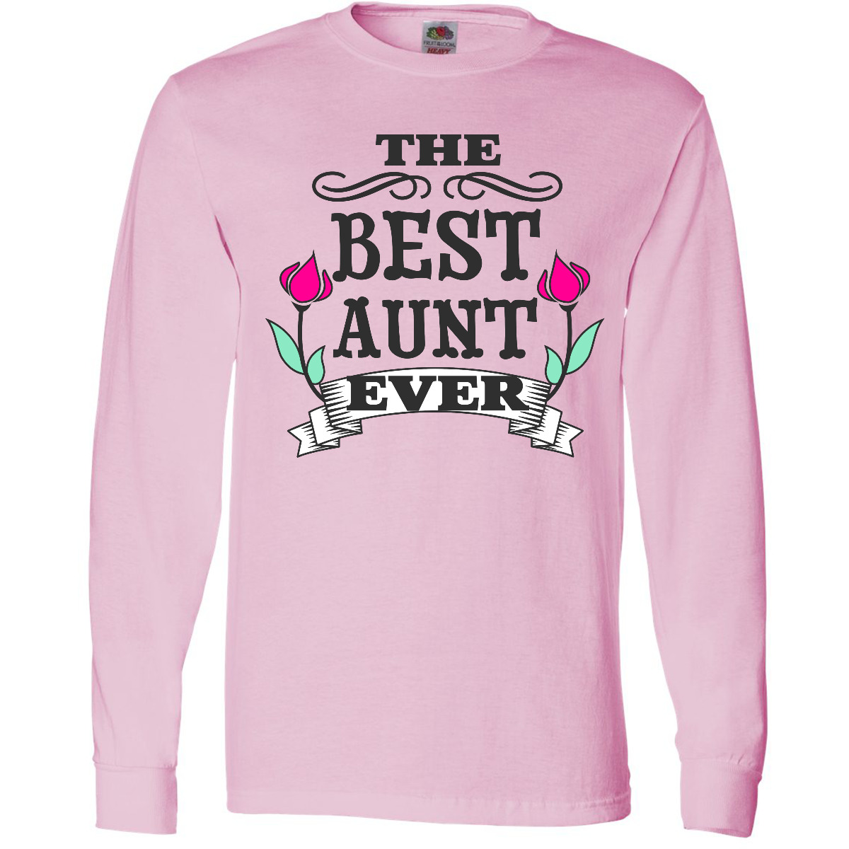 Inktastic The Best Aunt Ever Long Sleeve T-Shirt Family For Flower Mens Adult - Picture 3 of 4
