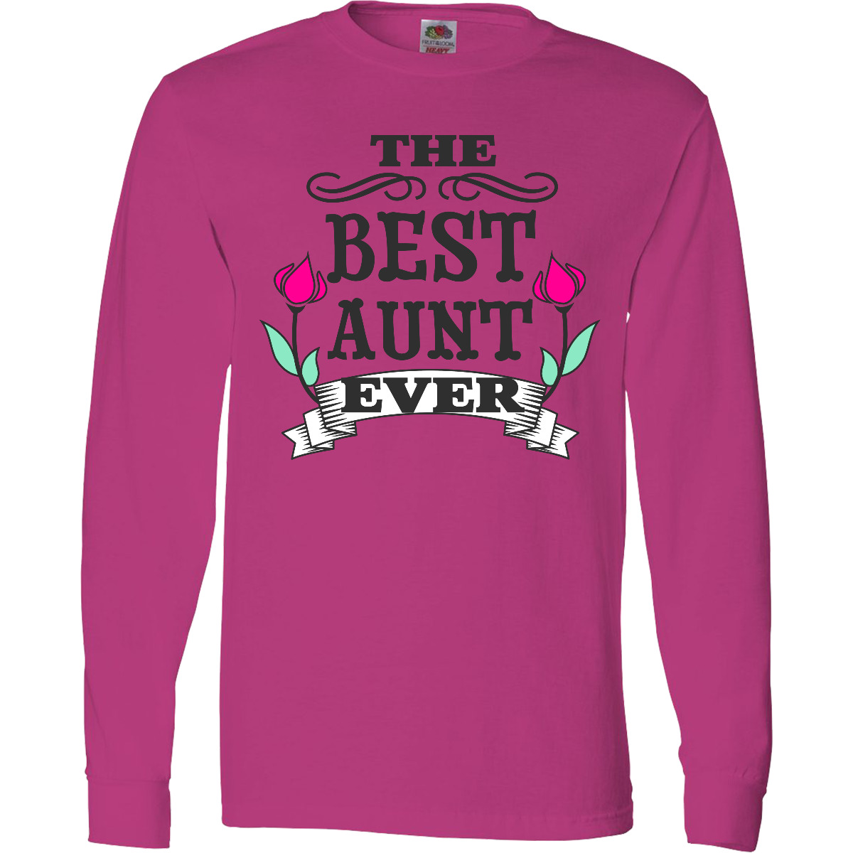 Inktastic The Best Aunt Ever Long Sleeve T-Shirt Family For Flower Mens Adult - Picture 2 of 4