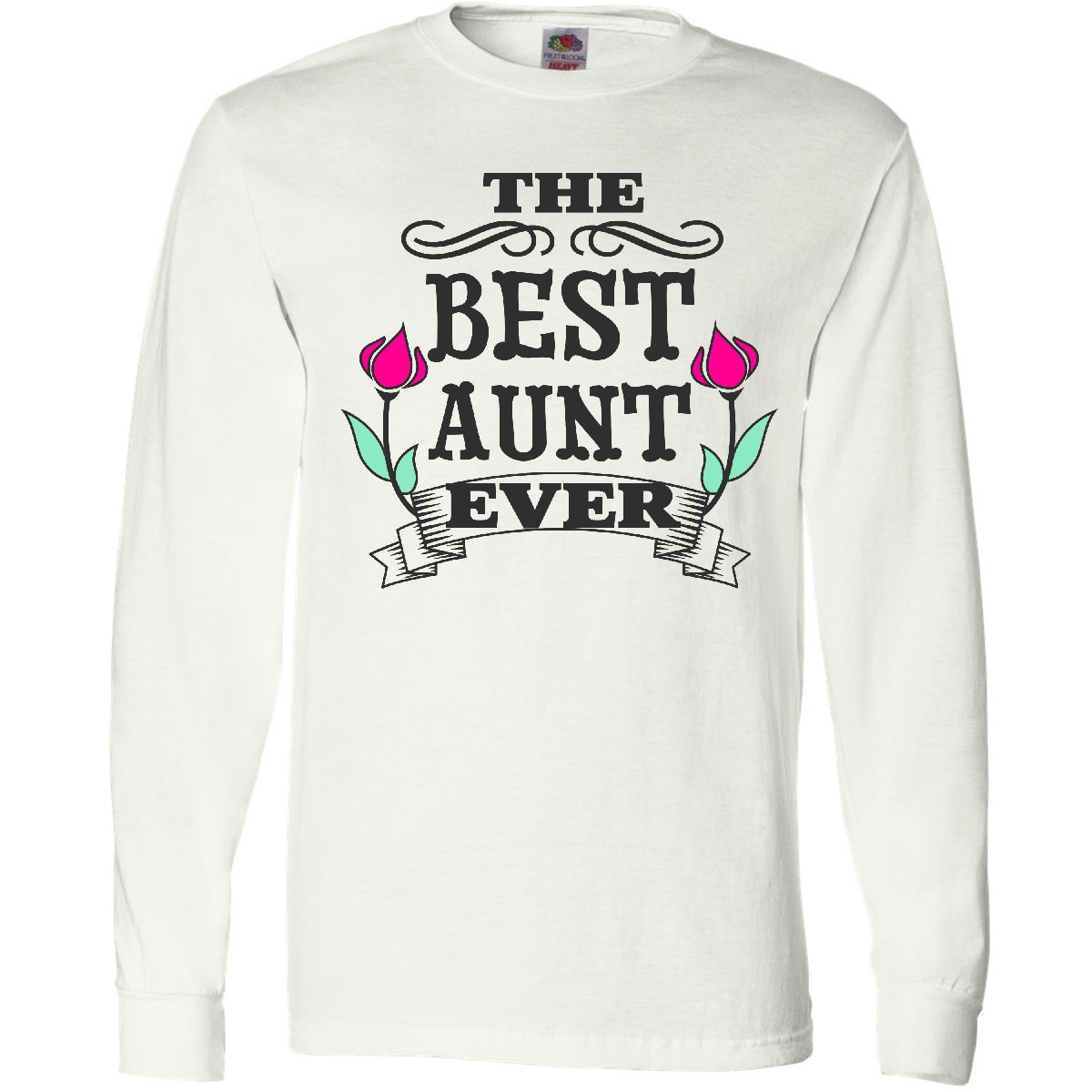Inktastic The Best Aunt Ever Long Sleeve T-Shirt Family For Flower Mens Adult - Picture 4 of 4