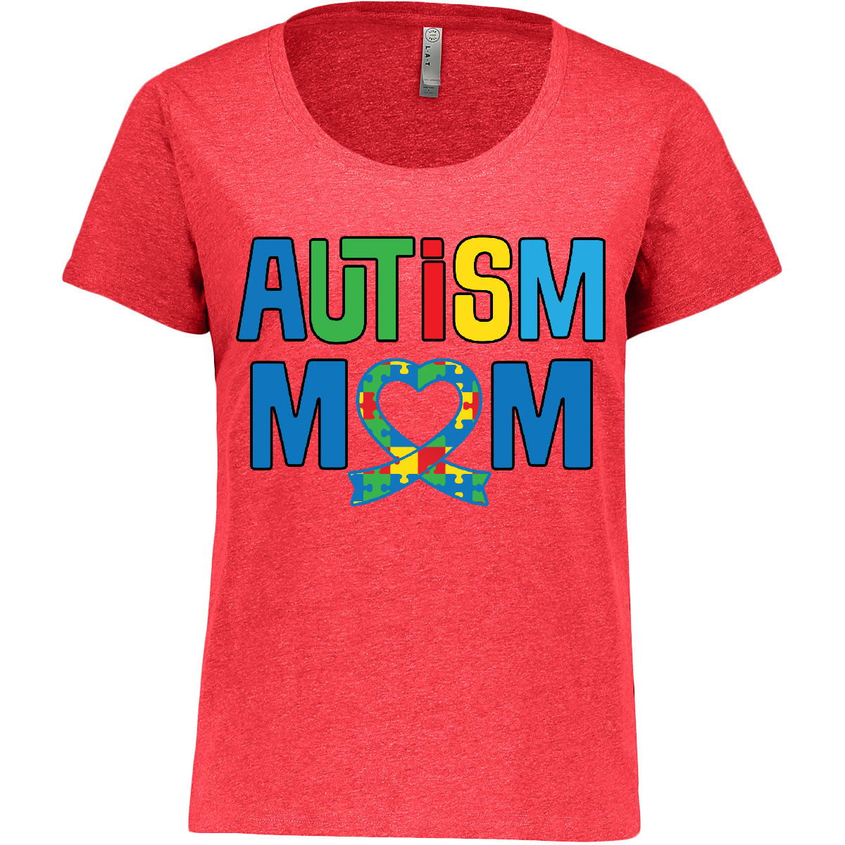 Inktastic Autism Awareness Mom Puzzle Ribbon Women's Plus Size T-Shirt Support