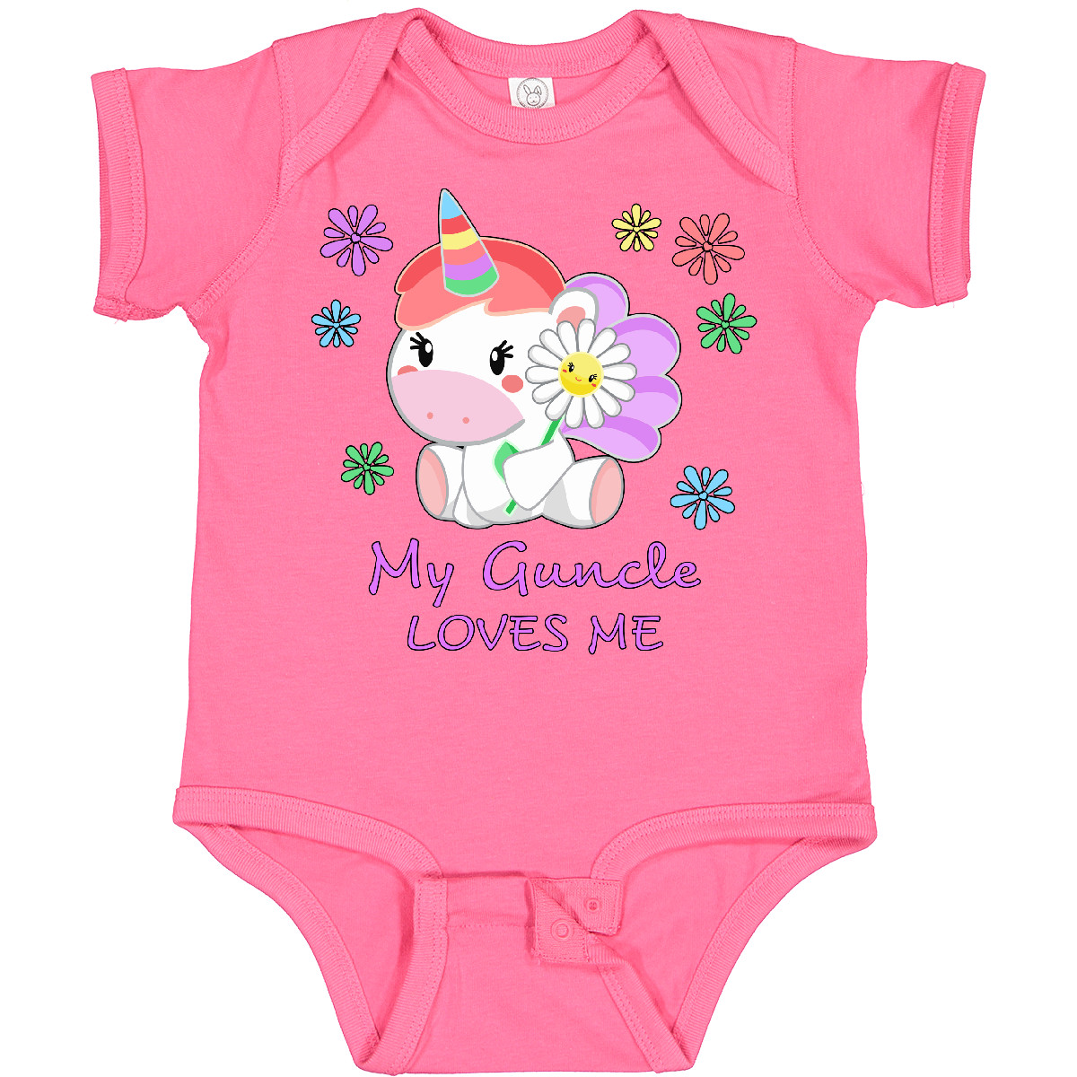 Inktastic My Guncle Loves Me- Cute Unicorn Baby Bodysuit Family Unicorns Great - Picture 6 of 8