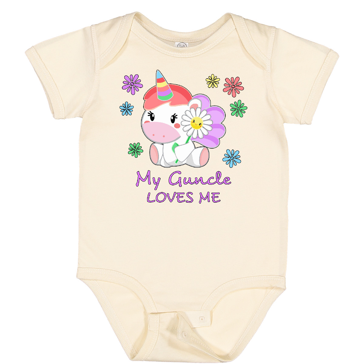 Inktastic My Guncle Loves Me- Cute Unicorn Baby Bodysuit Family Unicorns Great - Picture 7 of 8