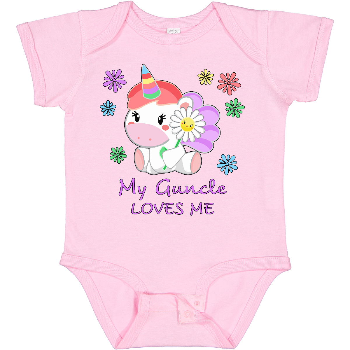 Inktastic My Guncle Loves Me- Cute Unicorn Baby Bodysuit Family Unicorns Great - Picture 8 of 8