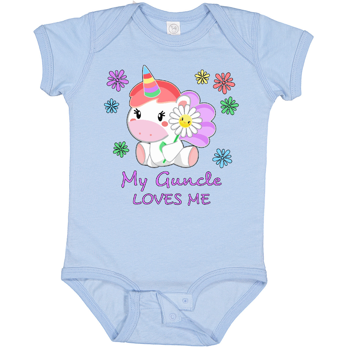 Inktastic My Guncle Loves Me- Cute Unicorn Baby Bodysuit Family Unicorns Great - Picture 4 of 8