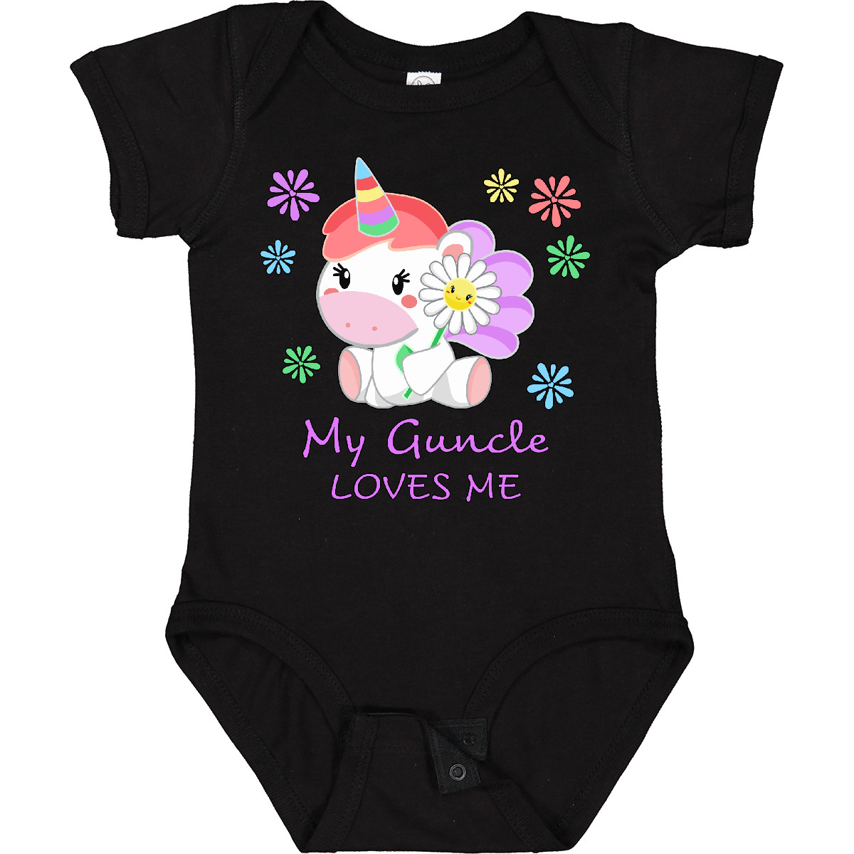 Inktastic My Guncle Loves Me- Cute Unicorn Baby Bodysuit Family Unicorns Great - Picture 3 of 8