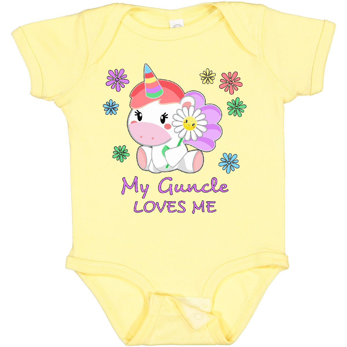 Inktastic My Guncle Loves Me- Cute Unicorn Baby Bodysuit Family Unicorns Great - Picture 2 of 8