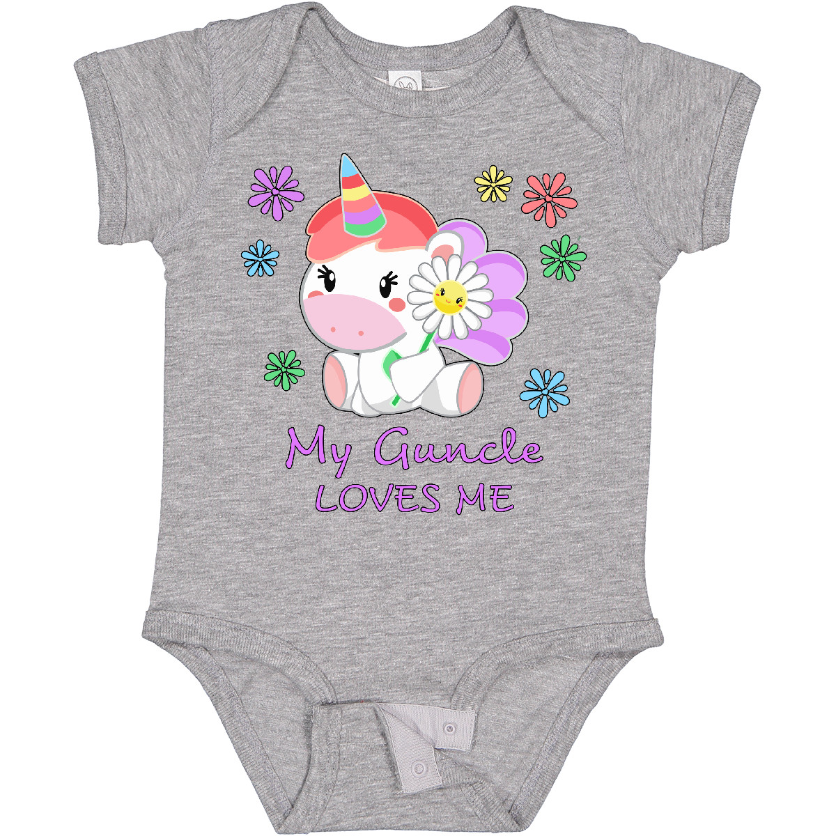 Inktastic My Guncle Loves Me- Cute Unicorn Baby Bodysuit Family Unicorns Great - Picture 5 of 8