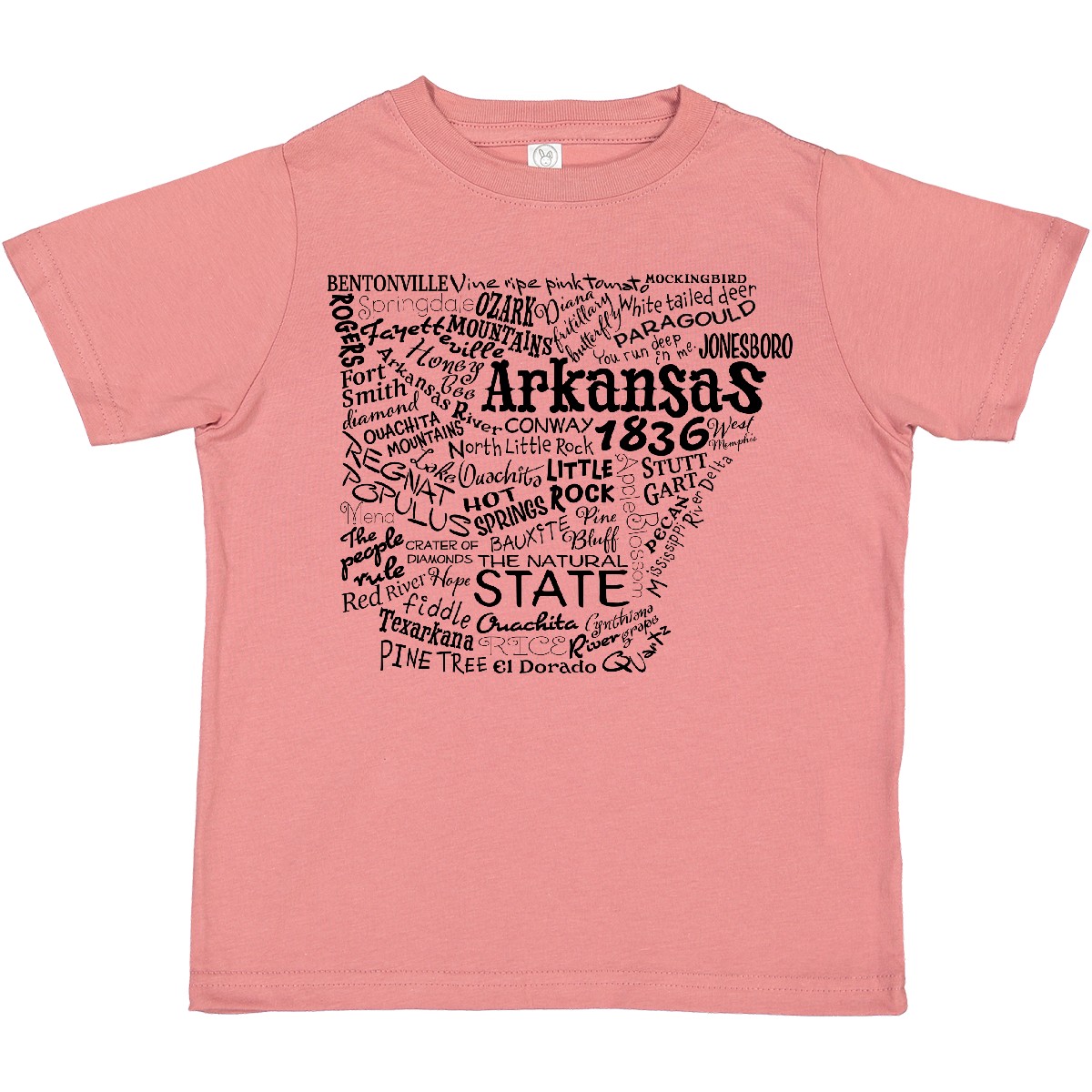 Inktastic Arkansas State Word Salad Toddler T-Shirt Home Natural Little Rock Kid - Picture 4 of 8