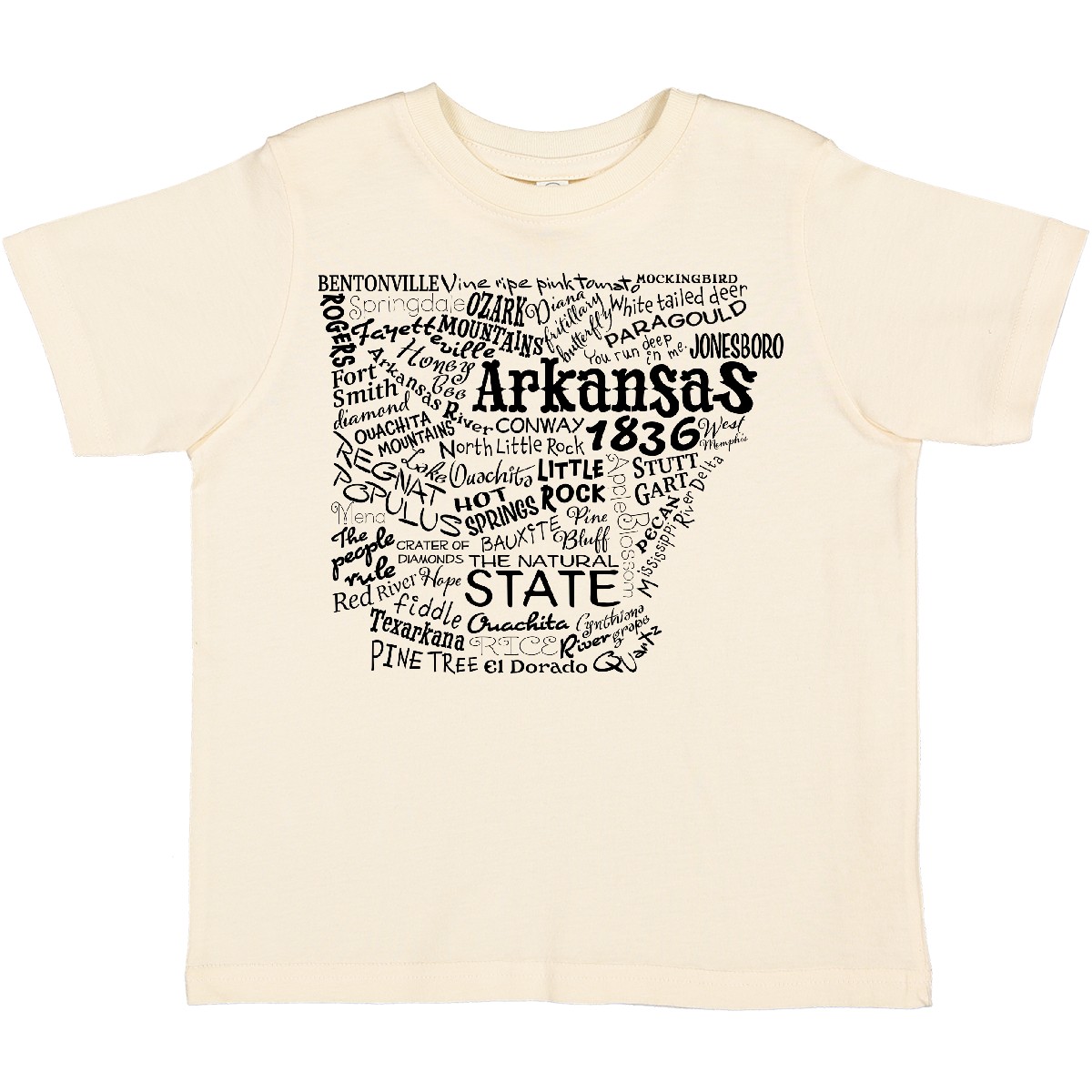 Inktastic Arkansas State Word Salad Toddler T-Shirt Home Natural Little Rock Kid - Picture 5 of 8