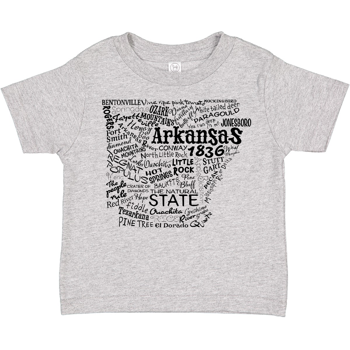 Inktastic Arkansas State Word Salad Toddler T-Shirt Home Natural Little Rock Kid - Picture 3 of 8