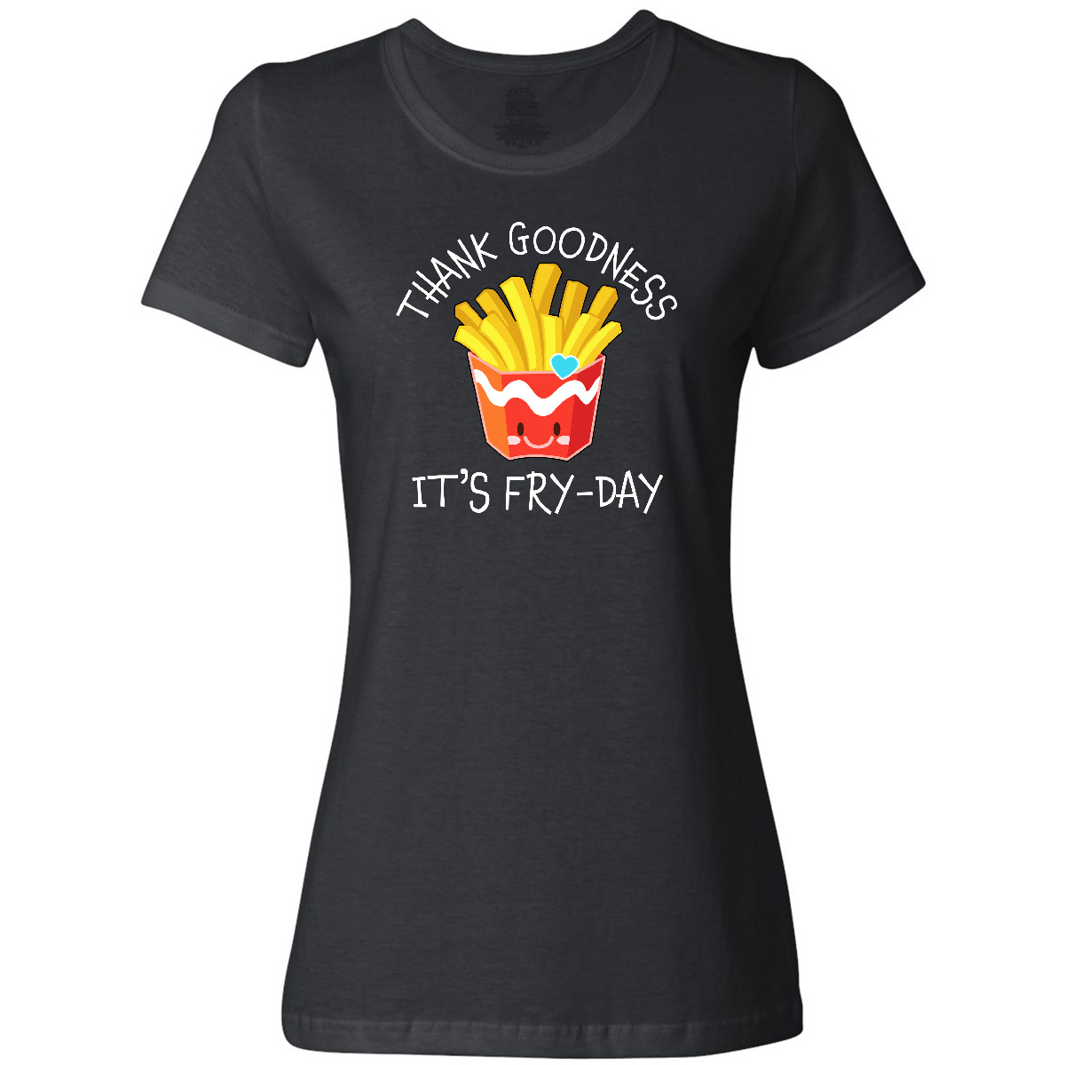 Inktastic Thank Goodness Its Fry-day- French Fries Women's T-Shirt Humor Friday - Picture 2 of 2