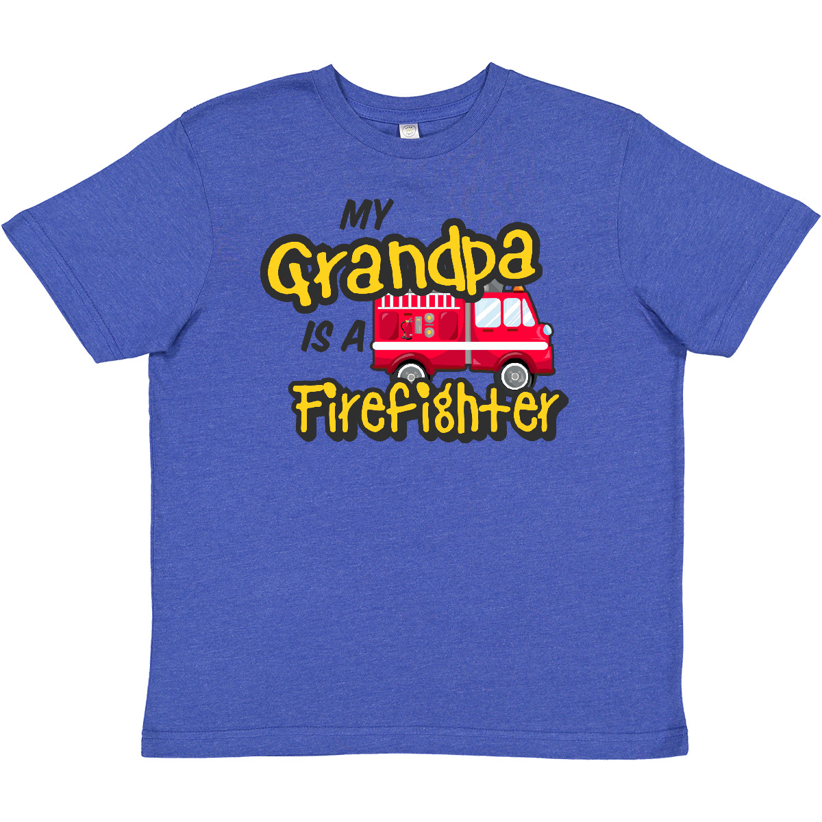 Inktastic My Grandpa Is A Firefighter With Fire Truck Youth T-Shirt Family Kids - Picture 2 of 2