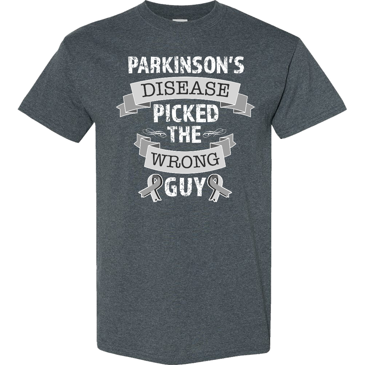 Inktastic Parkinsons Disease Picked The Wrong Guy T-Shirt Ribbon Support Hope