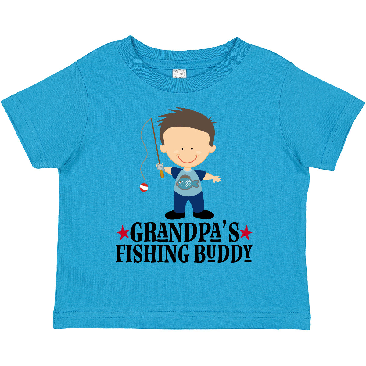 Inktastic Grandpa Fishing Buddy Fisherman Toddler T-Shirt Gift From Boys Childs - Picture 7 of 7