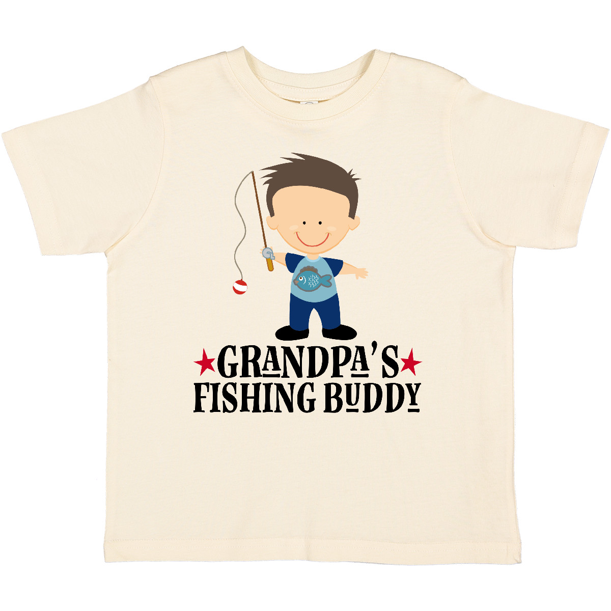 Inktastic Grandpa Fishing Buddy Fisherman Toddler T-Shirt Gift From Boys Childs - Picture 5 of 7