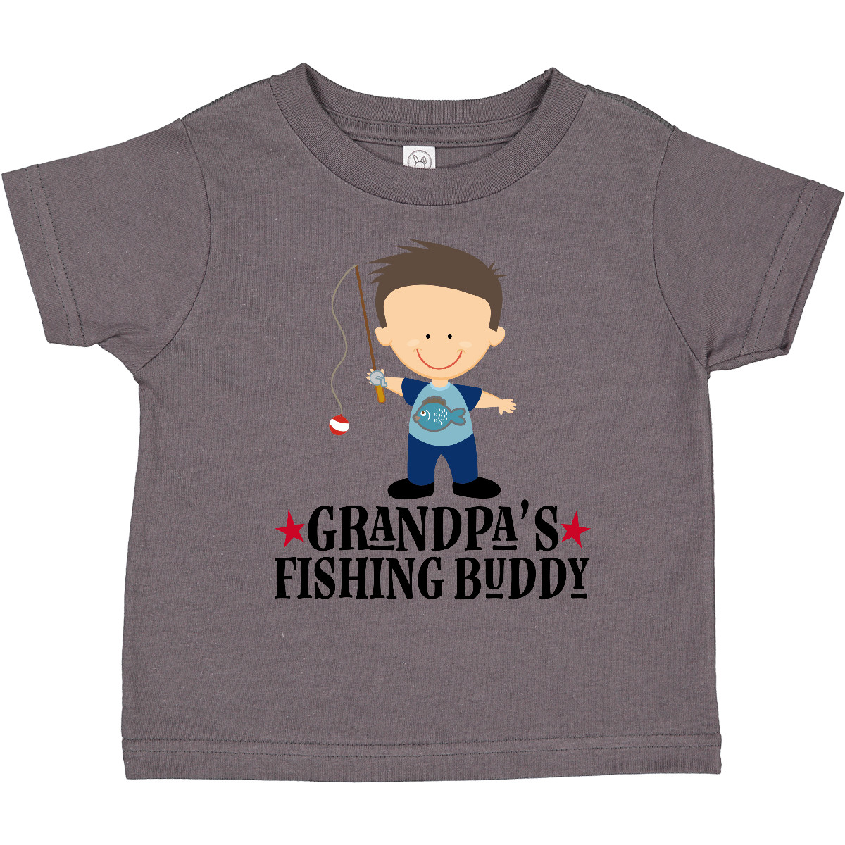 Inktastic Grandpa Fishing Buddy Fisherman Toddler T-Shirt Gift From Boys Childs - Picture 2 of 7