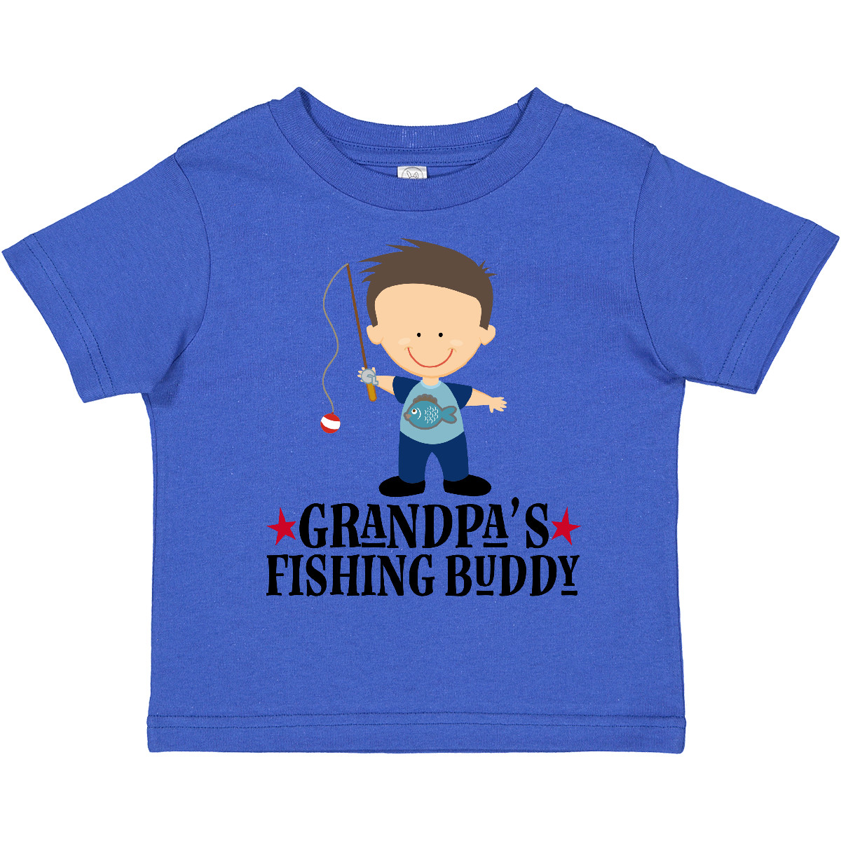 Inktastic Grandpa Fishing Buddy Fisherman Toddler T-Shirt Gift From Boys Childs - Picture 6 of 7